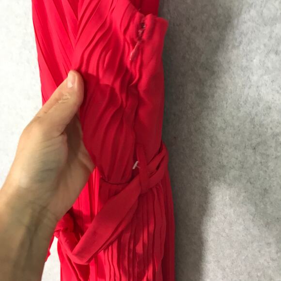 Beyond Words Jumpsuit Womens XS Red Wrap Pleated Belt Resort Flowy Coastal Rodeo - Picture 6 of 11